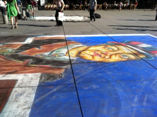 Chalk Art on the Place Stravinsky