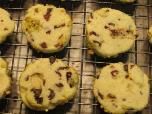 Cherry or Cranberry Pistachio Slice-and-Bake Cookies