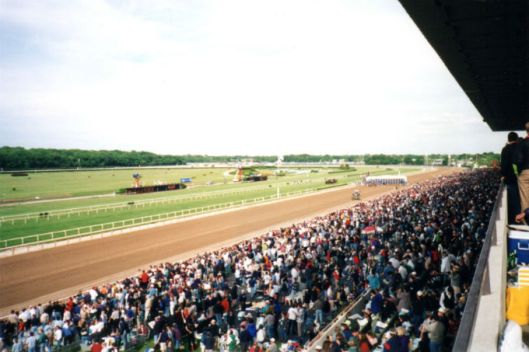 Waiting for the start of the 1997 Belmont Stakes.
